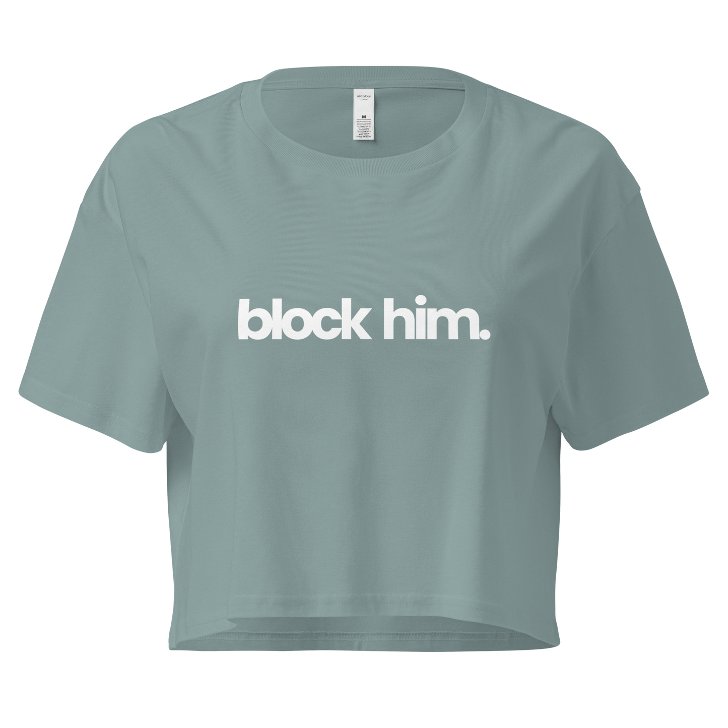 BLOCK HIM CROP TEE
