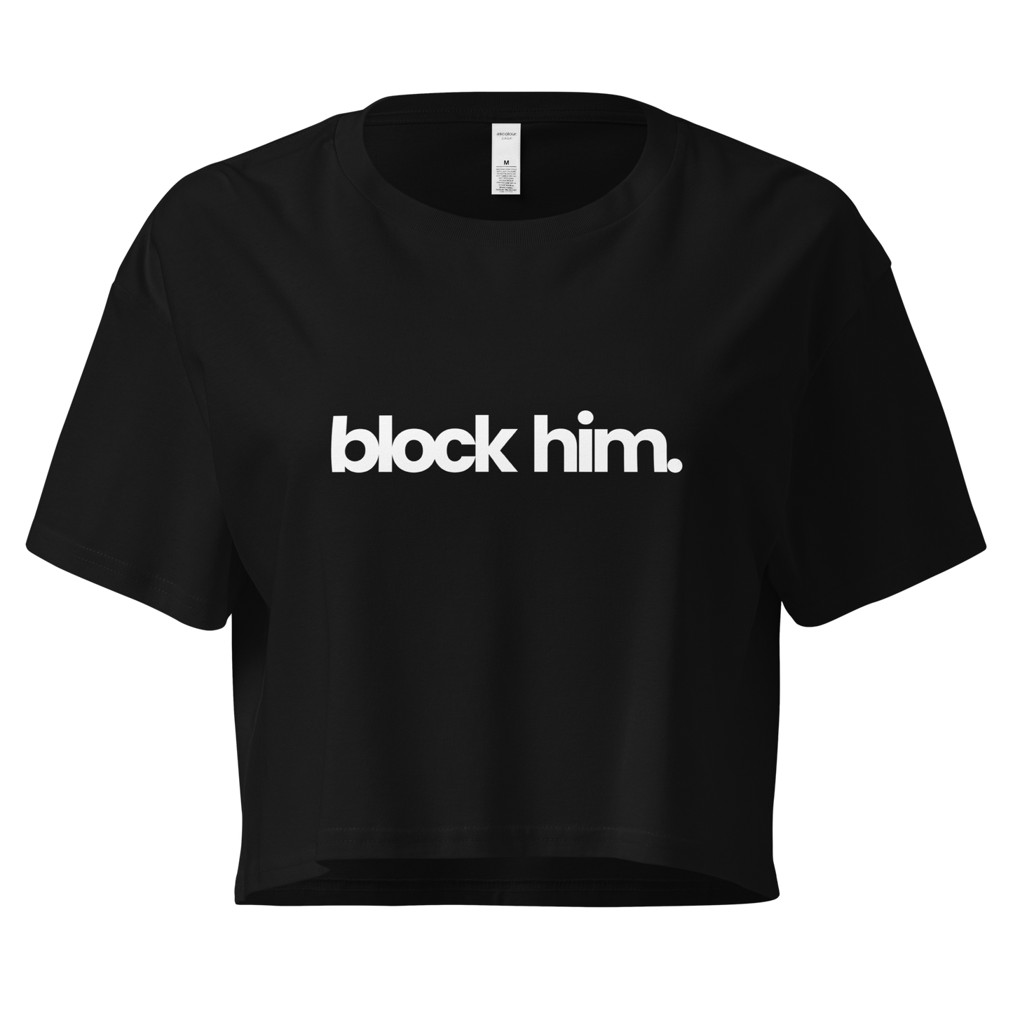 BLOCK HIM CROP TEE